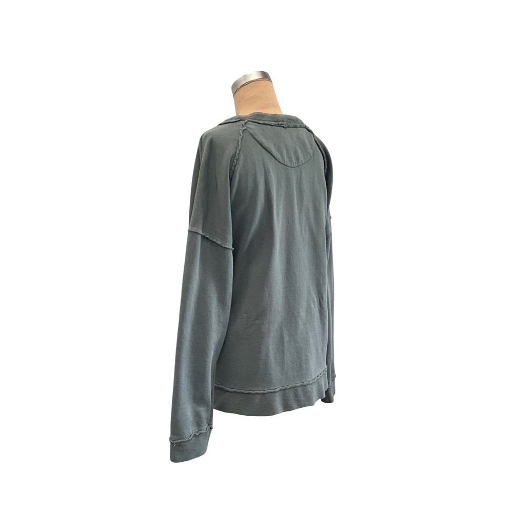 Pilcro Varsity Cardigan Long Beach Graphic Oversized Green Womens Size L Cozy - Picture 9 of 12